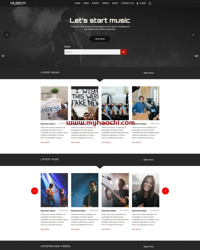 HTML5音频音乐资讯网站模板